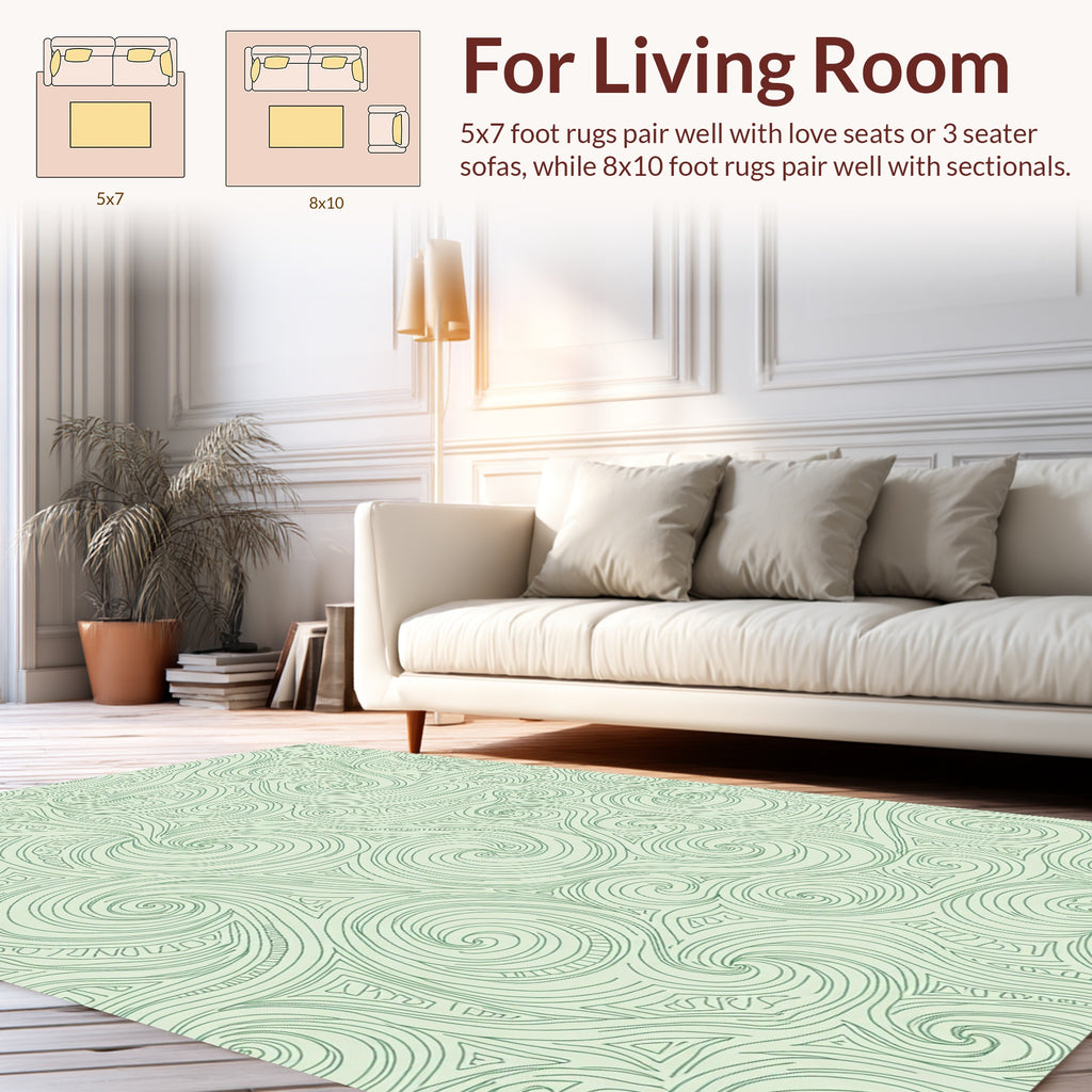 Abstract Swirl Graphic Design Rug