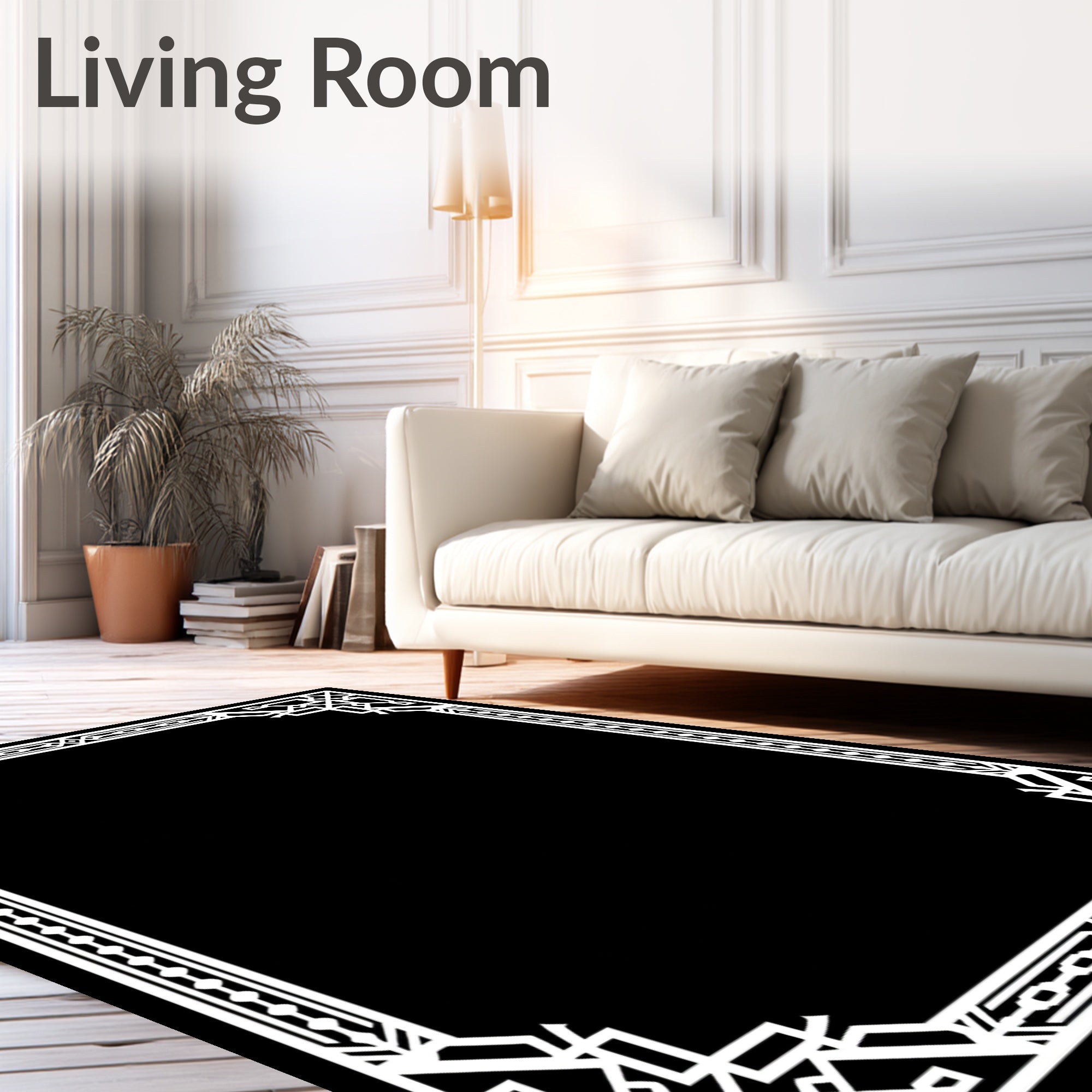 Art Deco Geometric Stripe Pattern Rug