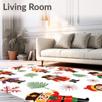Charming Nutcracker Soldier Pattern Rug