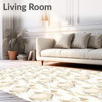 Soft Beige Abstract Organic Pattern Rug