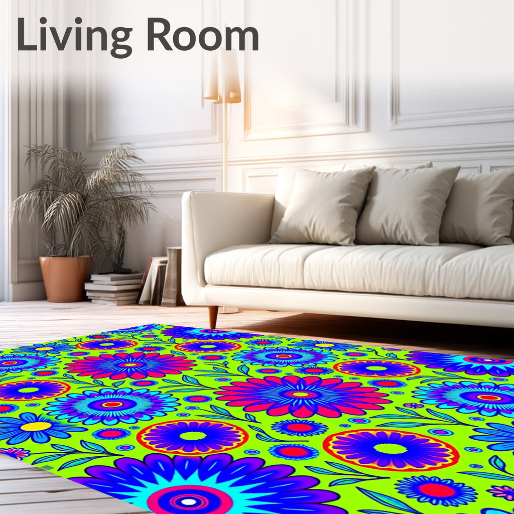 Vibrant Floral Pattern With Bold Colors Rug