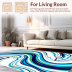 Abstract Swirls Blue Green Pattern Rug