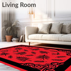 Bold Tropical Leaf Contemporary Design Rug