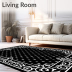 Classic Floral Scrollwork With Geometric Rug