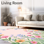 Whimsical Floral Garden Pattern Rug