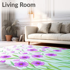 Purple Daisy Field Pattern Rug