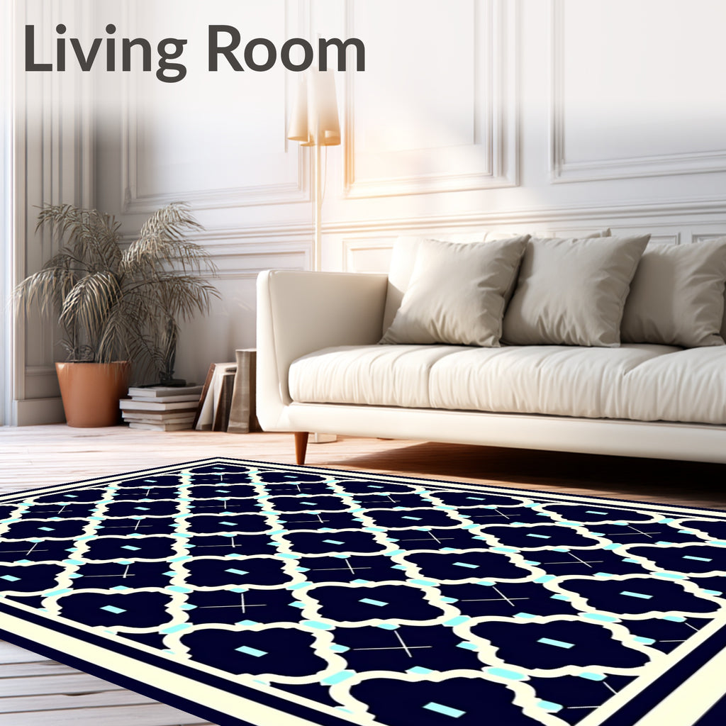 Classic Quatrefoil Lattice Pattern Rug