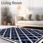 Classic Quatrefoil Lattice Pattern Rug
