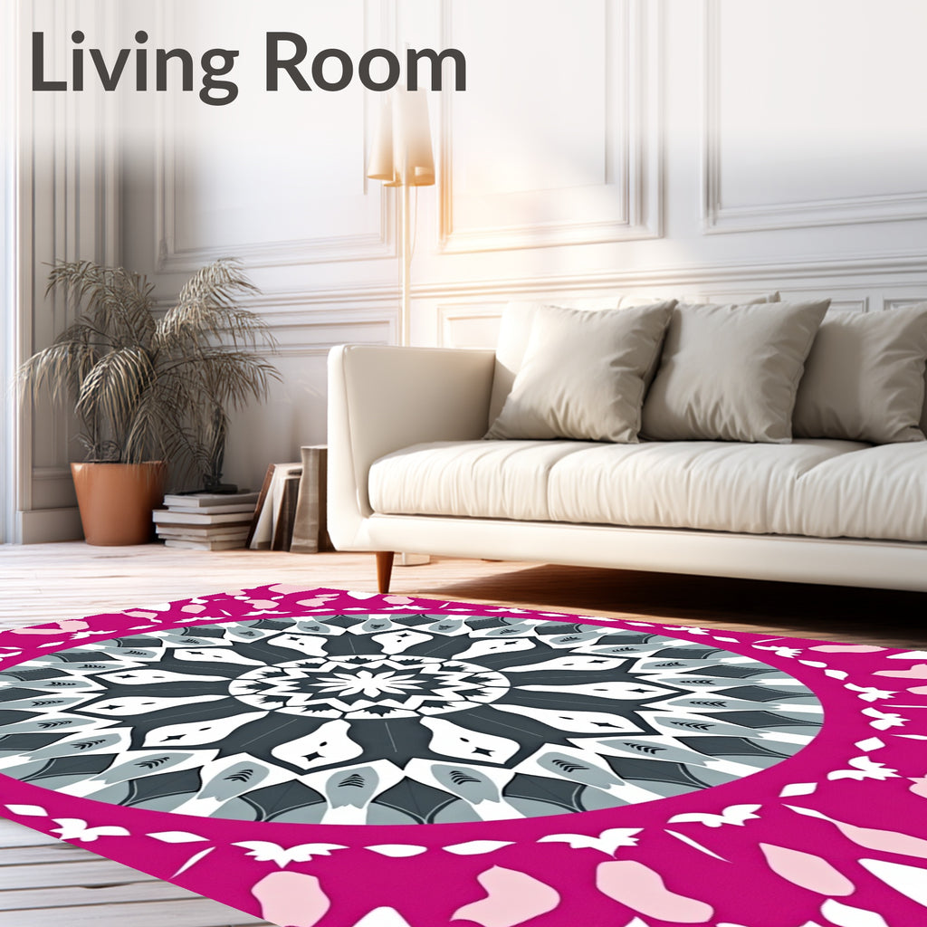 Modern Mandala Floral Pattern Rug