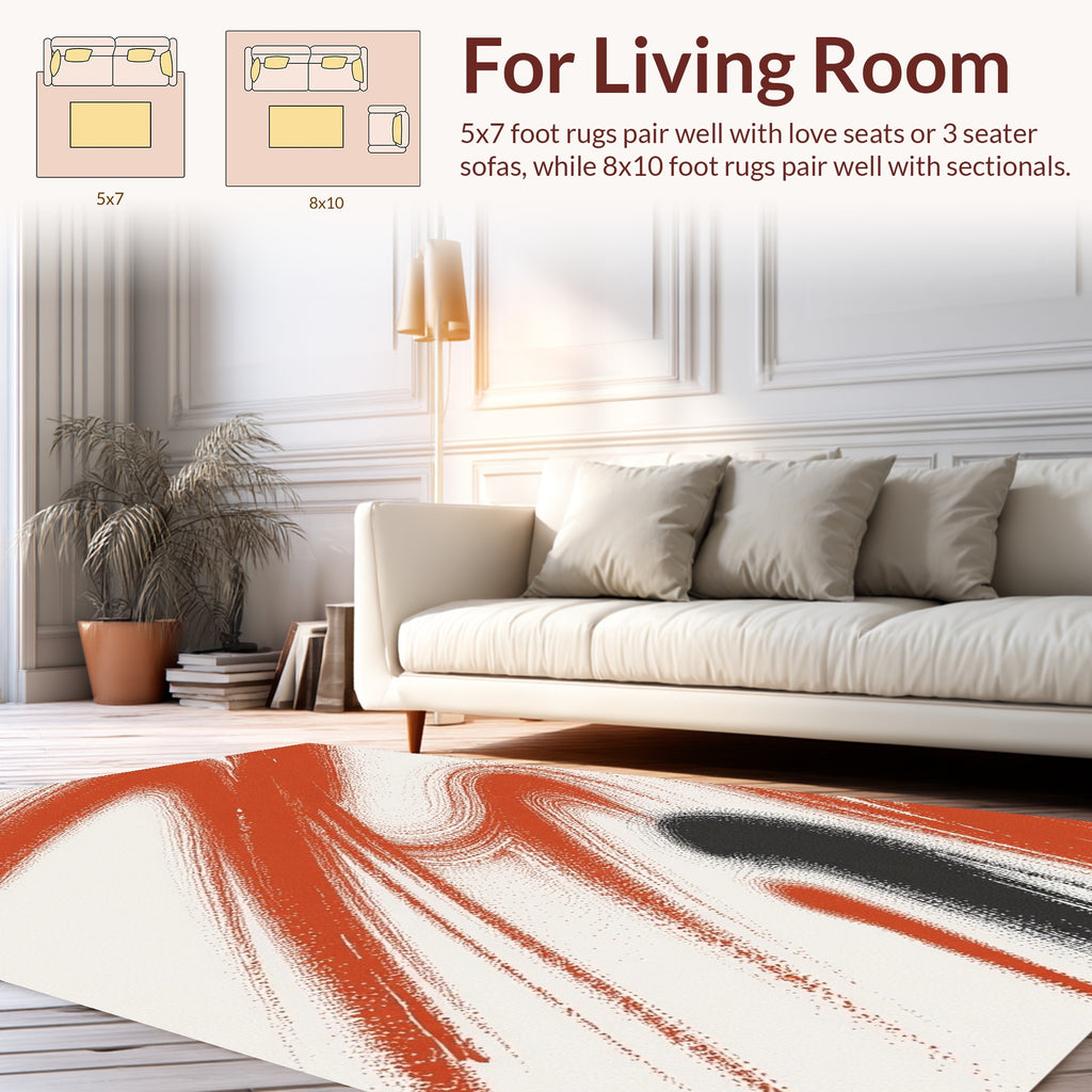 Abstract Paint Swirl Pattern Rug