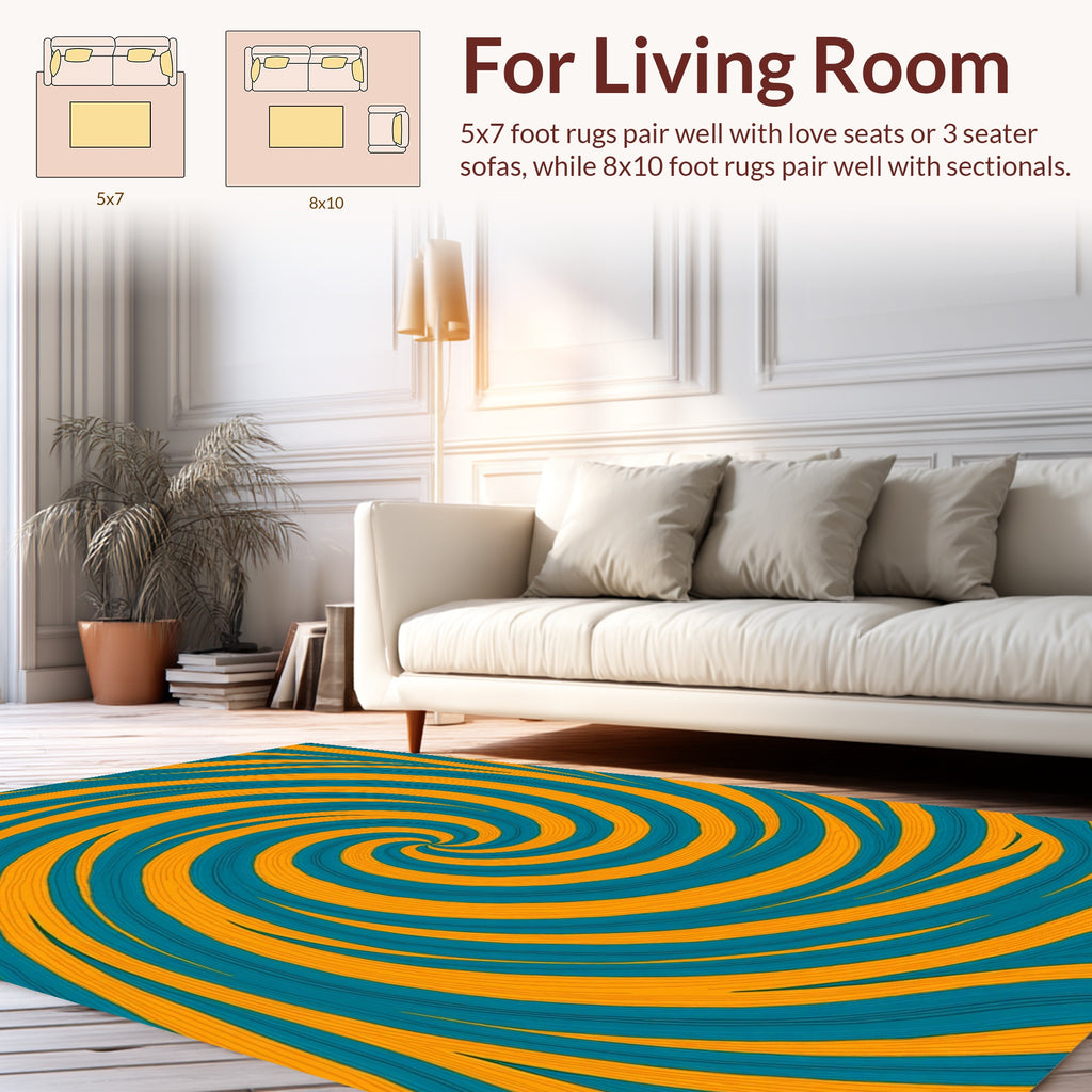 Energetic Swirl Pattern Rug