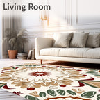 Floral Mandala Pattern With Earthy Tones Rug