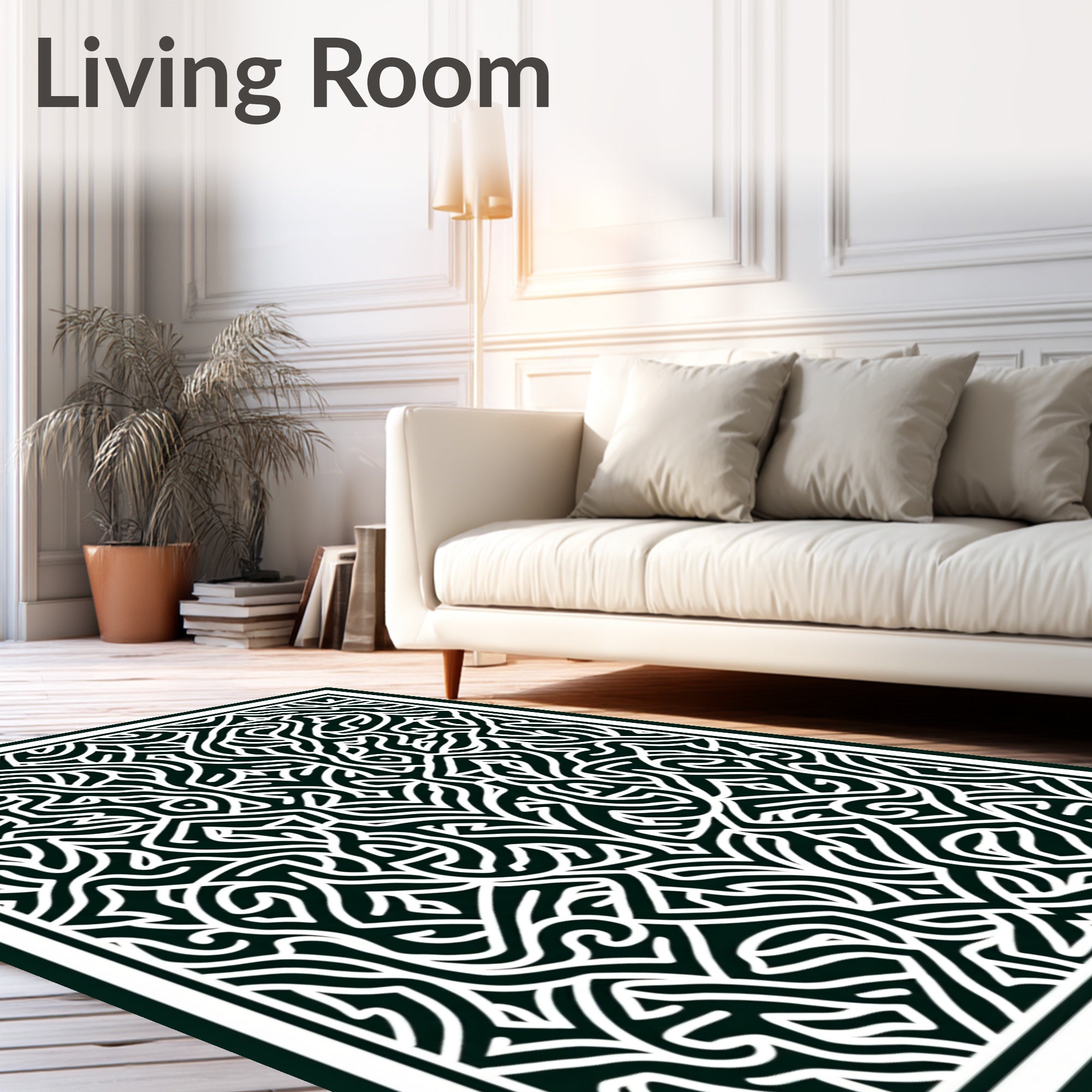 Abstract Organic Line Art Pattern Rug