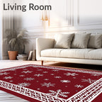 Snowflake Festive Border Design Rug