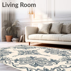 Elegant Floral Swirl Design Rug