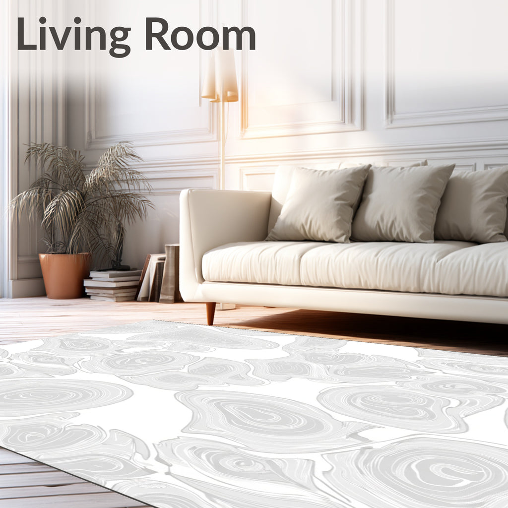 Organic Swirls Light Gray Pattern Rug