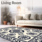 Floral Starburst Geometric Pattern Rug