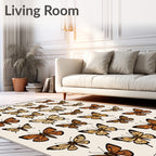 Vintage Butterfly Collection Pattern Rug