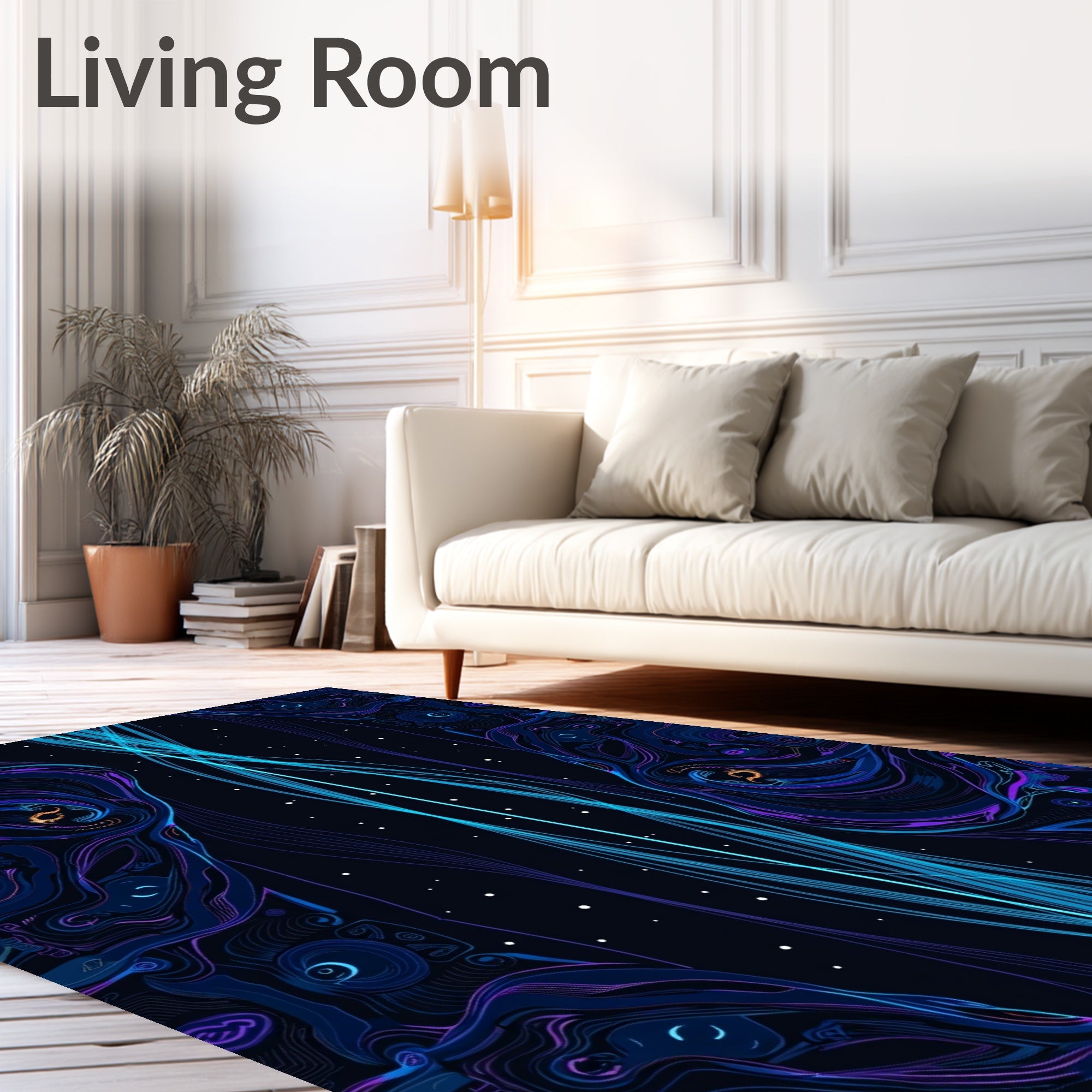 Abstract Cosmic Swirls Pattern Rug