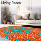 Bold Mandala Floral Design Rug