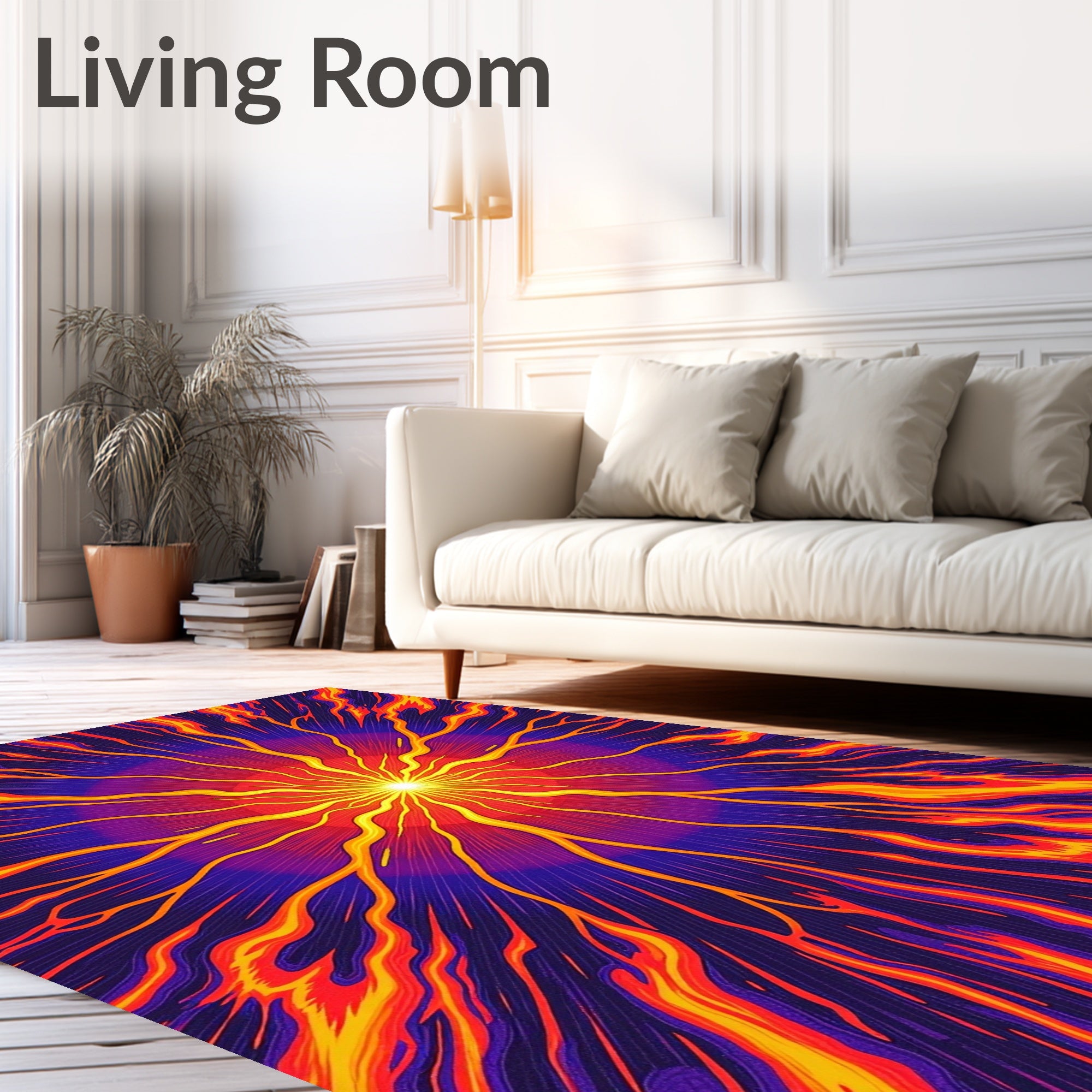 Fiery Burst Radiant Patterned Rug