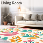 Vibrant Floral Branch Pattern Design Rug