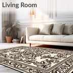 Classic Scroll Floral Medallion Design Rug