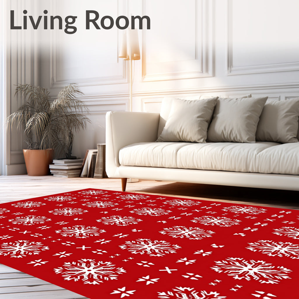 Winter Snowflake Holiday Design Rug