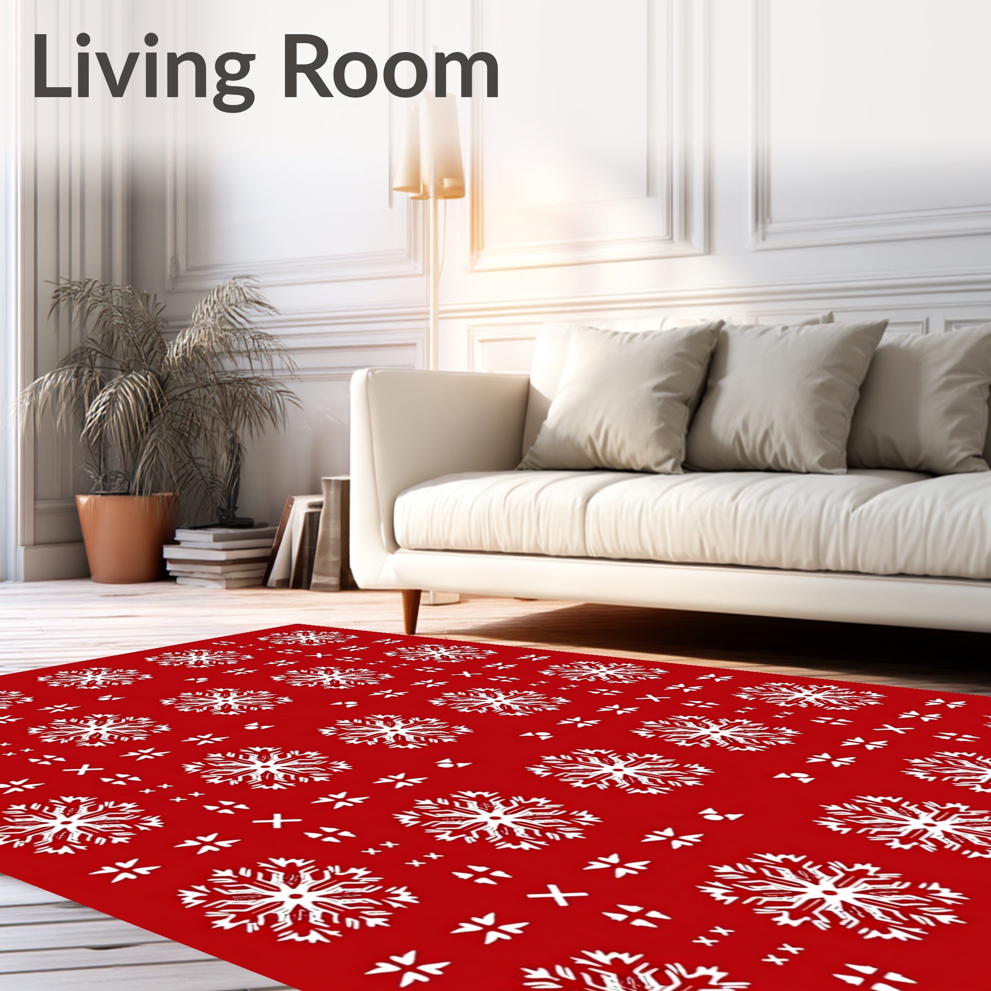 Winter Snowflake Holiday Design Rug