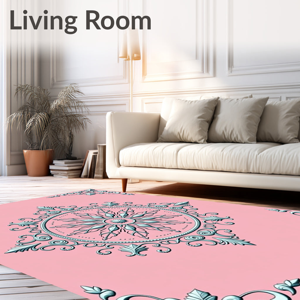 Ornate Floral Medallion Design Rug
