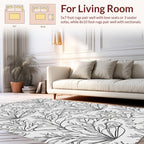 Abstract Botanical Leaf Pattern Design Rug