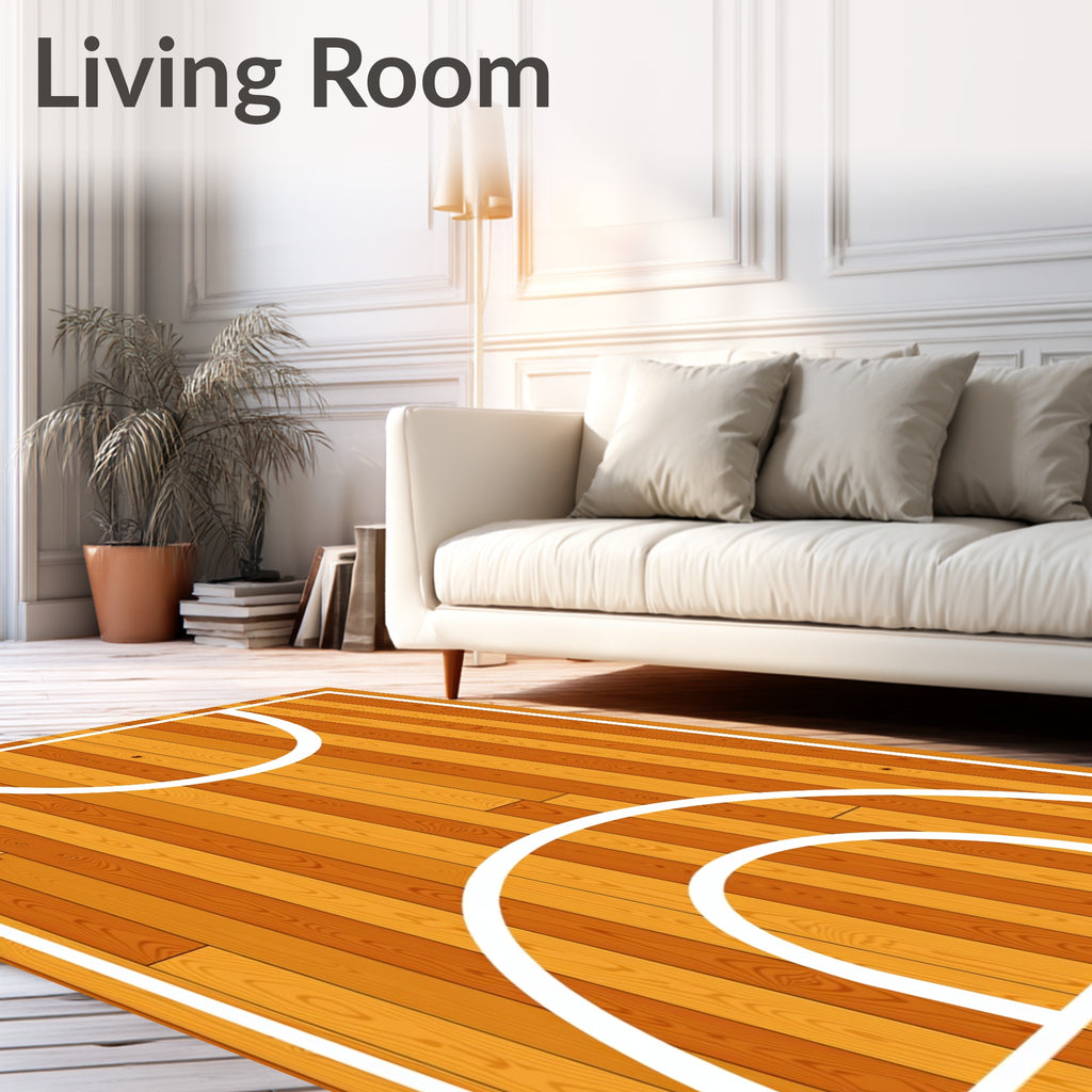 Warm Wood Grain Court Design Rug