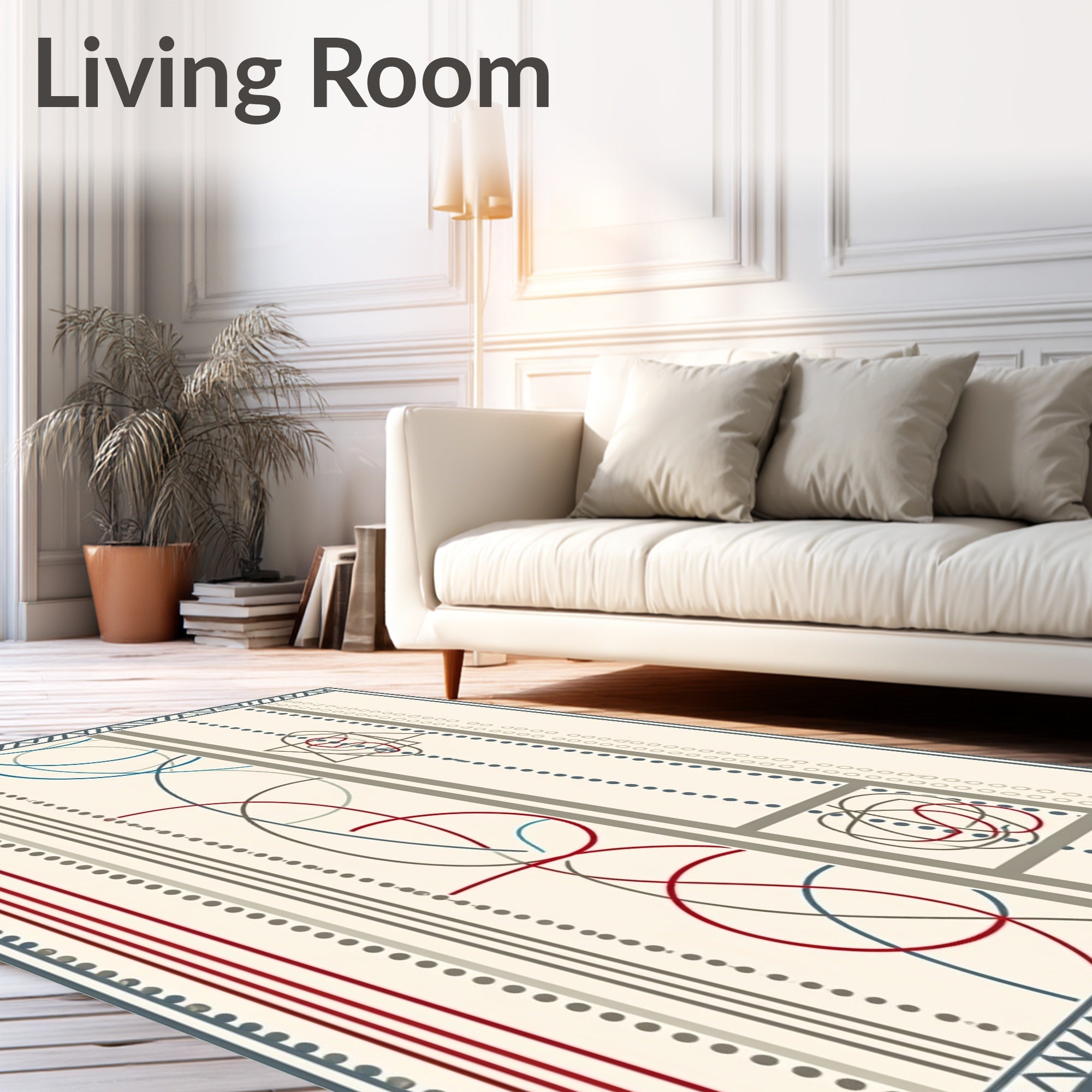 Striking Geometric Intertwined Lines Rug