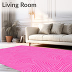 Vibrant Pink Geometric Line Art Rug