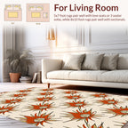 Orange Starburst Patterned Textile Rug