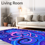 Vibrant Octopus Spiral Swirl Design Rug