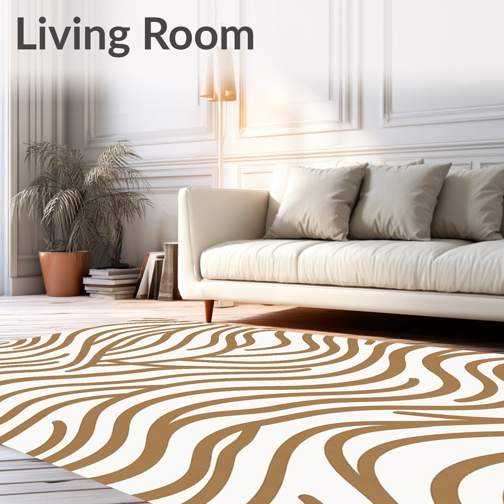 Abstract Wavy Striped Pattern Rug