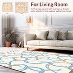 Flowing Blue Orange Curve Pattern Rug