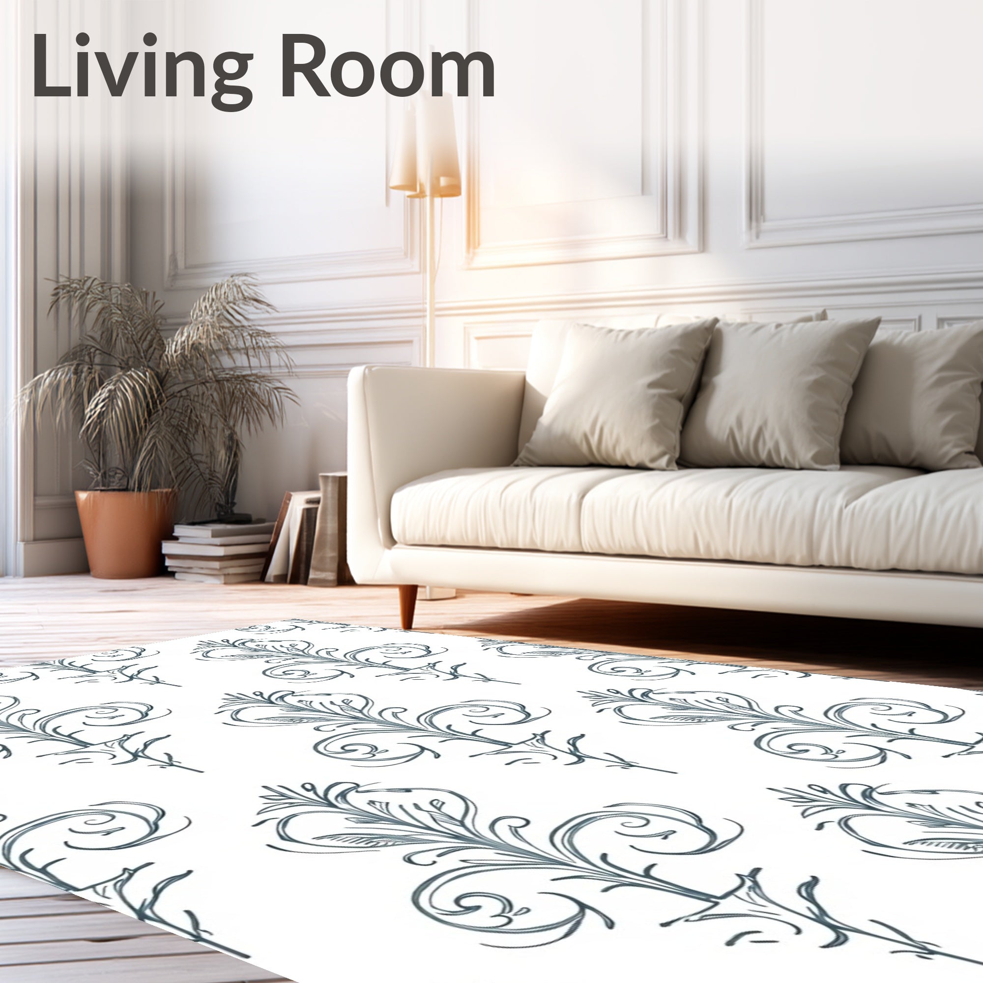 Sketchy Flourish Pattern Rug