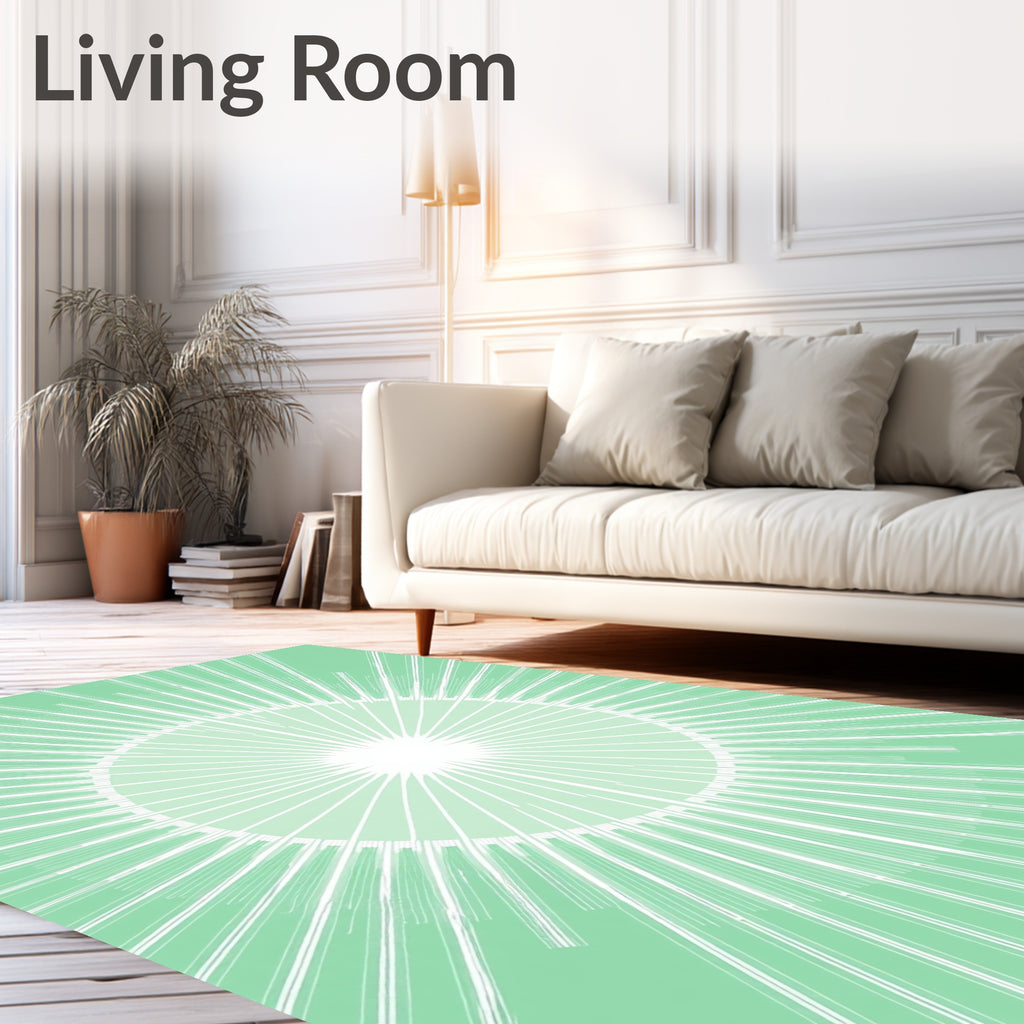 Mint Green Sunburst Radiance Rug