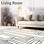 Monochromatic Geometric Art Deco Pattern Rug