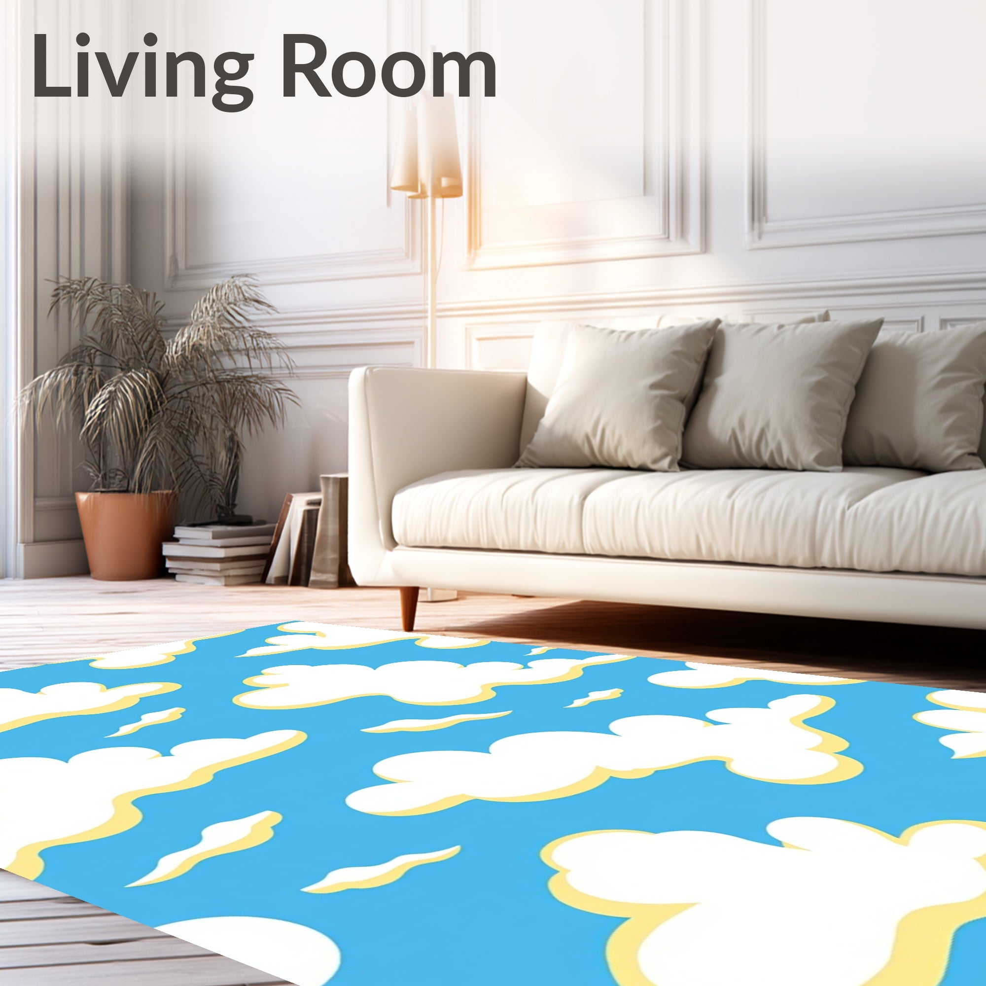 Whimsical Cloud Sky Pattern Rug