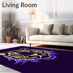 Bold Tiger Face Tribal Design Rug