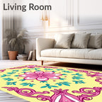 Vibrant Floral Swirl Pattern Rug