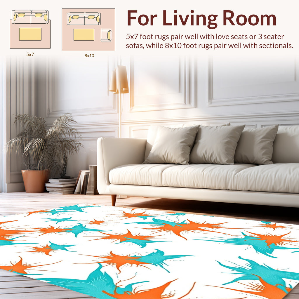 Abstract Starburst Splash Design Rug