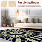 Retro Sunburst Geometric Pattern Rug