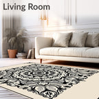 Intricate Floral Mandala Pattern Rug
