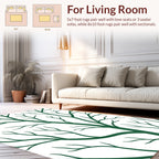 Dark Green Tree Branch Abstract Design Rug
