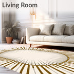 Radiant Sunburst Geometric Pattern Rug