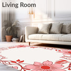 Pink floral vines pattern Rug